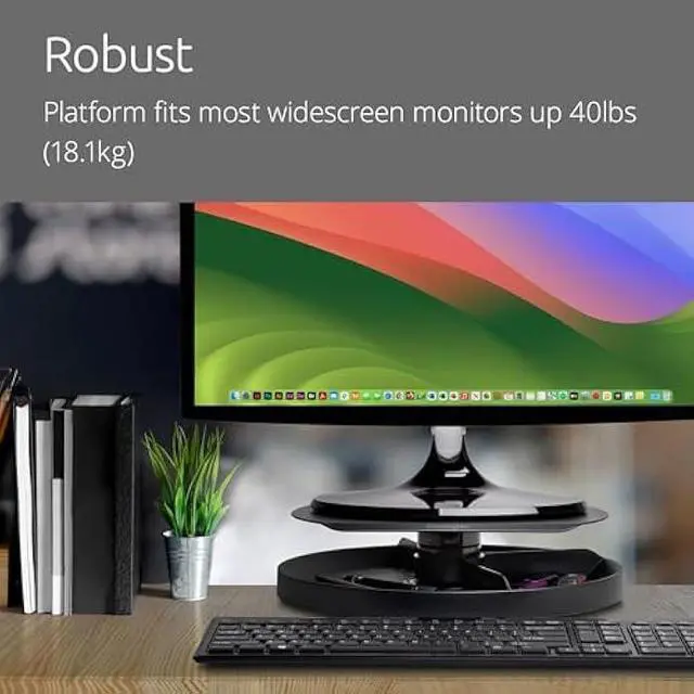 Alt view image 4 of 5 - Kensington Smart Fit Spin2 Monitor Stand - Black (K52787WW), 3.1 x 12.6 x 12.6