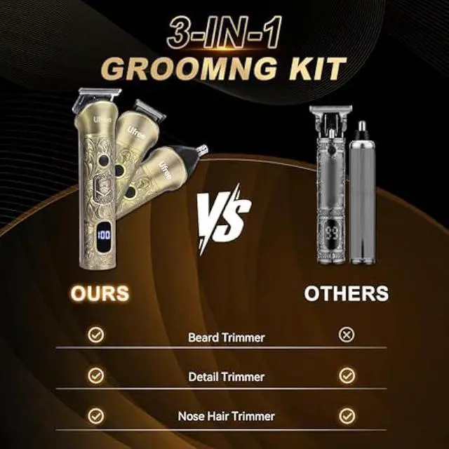 Alt view image 3 of 5 - Ufree Beard Trimmer, Hair Clippers Mens Shaver Electric Razor, Hair Trimmer for Men Cordless Barber Clippers and Trimmers Set, Hair Cutting Kit for Men Grooming Gifts