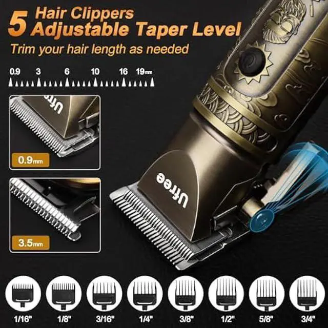 Alt view image 2 of 5 - Ufree Beard Trimmer, Hair Clippers Mens Shaver Electric Razor, Hair Trimmer for Men Cordless Barber Clippers and Trimmers Set, Hair Cutting Kit for Men Grooming Gifts
