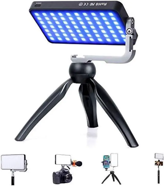 Main image of G2 Pocket RGB Camera Light,32Wh Built-in 4300mAh Rechargeable Battery 360°Full Color Gamut 9 Light Effects,2600-10000K LED Video Light Panel with Aluminum Alloy Body, Adjustable Tripod Stand