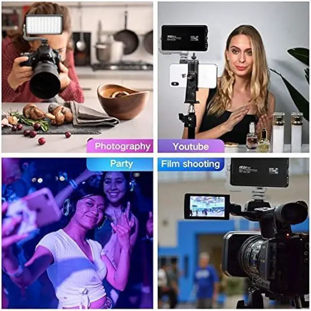 Alt view image 6 of 6 - G2 Pocket RGB Camera Light,32Wh Built-in 4300mAh Rechargeable Battery 360°Full Color Gamut 9 Light Effects,2600-10000K LED Video Light Panel with Aluminum Alloy Body, Adjustable Tripod Stand