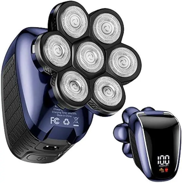 Main image of Head Shaver 7D, Wyklaus Upgrade Head Shavers for Bald Men, Head Electric Razor with Nose Hair Trimmer, IPX6 Waterproof Wet/Dry Mens Grooming Kit, Anti-Pinch, LED Display, USB Rechargeable