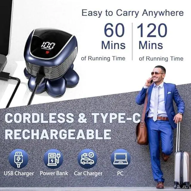 Alt view image 3 of 5 - Head Shaver 7D, Wyklaus Upgrade Head Shavers for Bald Men, Head Electric Razor with Nose Hair Trimmer, IPX6 Waterproof Wet/Dry Mens Grooming Kit, Anti-Pinch, LED Display, USB Rechargeable