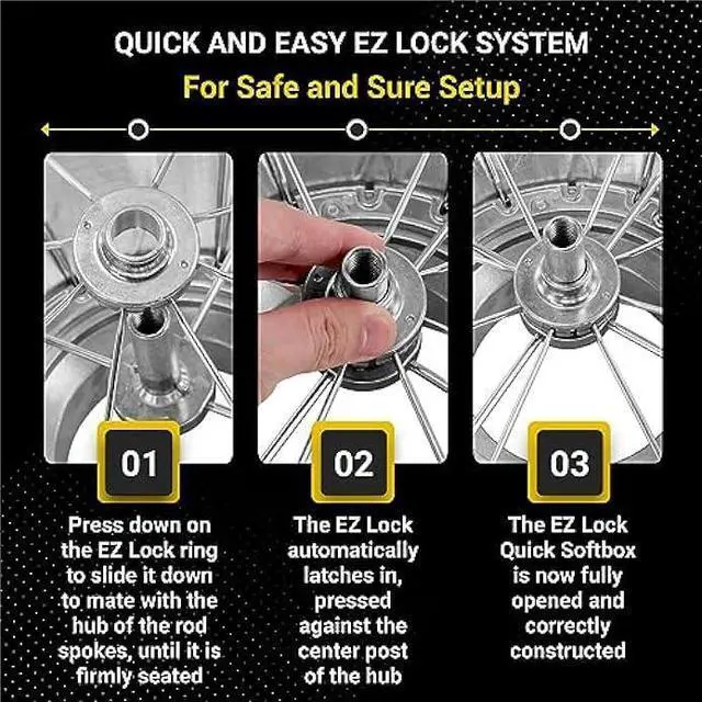 Alt view image 3 of 6 - Glow EZ Lock 24x36 Quick Strip Rectangular Bowens Mount Softbox Lighting Kit with External, Internal Diffusers, Deflector Disk and Eggcrate Grid, Folding Softbox for Photography Studio Lighting