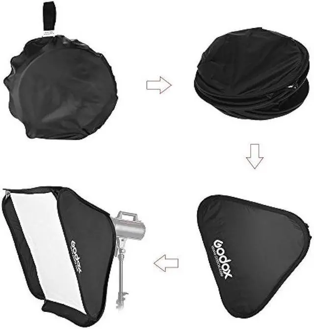 Alt view image 3 of 4 - Godox 32x32 inches / 80x80cm Portable Foldable Studio Flash Softbox Diffuser kit with Bowens Mount Speedring and Carrying Case for Portraits,Product Photography and Video Shooting with USB LED