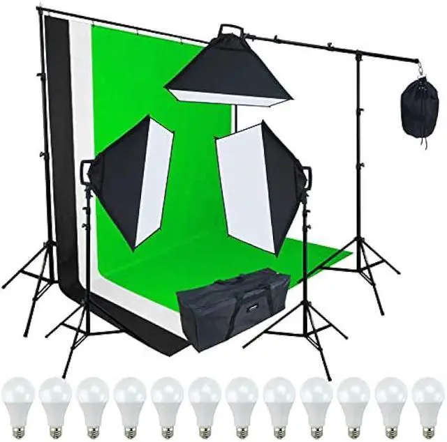 Main image of LINCO Lincostore 9600 Lumens Studio Photography Lighting kit with Auto pop-up Softbox AM247