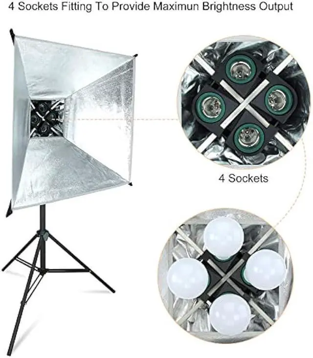 Alt view image 3 of 6 - LINCO Lincostore 9600 Lumens Studio Photography Lighting kit with Auto pop-up Softbox AM247