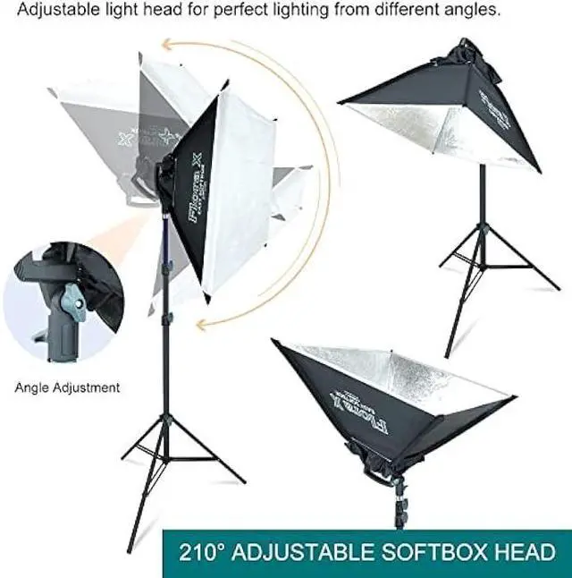 Alt view image 2 of 6 - LINCO Lincostore 9600 Lumens Studio Photography Lighting kit with Auto pop-up Softbox AM247