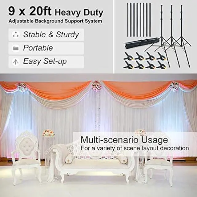 Alt view image 5 of 5 - LINCO Backdrop Stand for Parties 9×20 ft Heavy Duty Photography Video Studio Background Kit 4166 for Wedding Parties Photo Shooting