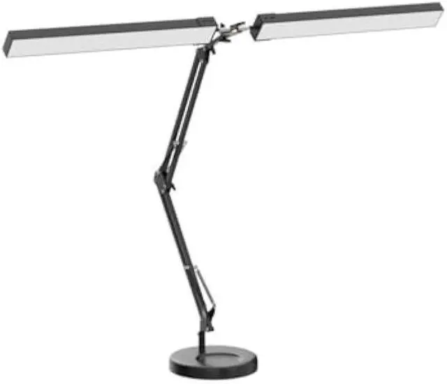 Alt view image 4 of 5 - 2-in-1 LED Desk Lamp, 24W Brightestwith Table Lamp with Clamp, Desk Light with Flexible Swing Arm,3 Color Modes Stepless Dimmable Double Head Architect Desk Lamps for Home Office Workbench Reading