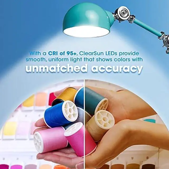 Alt view image 5 of 5 - OttLite Revive LED Desk Lamp with ClearSun LED Technology, Turquoise  3 Brightness Settings, Touch Activated Controls, USB Charging Port & 3 Adjustable Knobs for Precise Lighting - Great for Reading