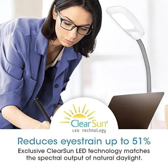 Alt view image 3 of 6 - OttLite LED Floor Lamp Adjustable Height with ClearSun LED Technology - Touch Controls & 3 Brightness Settings, Natural Lighting - Craft Daylight Floor Lamp for Living Room, Bedroom, Dorms & Reading