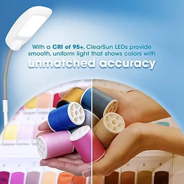 Alt view image 4 of 6 - OttLite LED Floor Lamp Adjustable Height with ClearSun LED Technology - Touch Controls & 3 Brightness Settings, Natural Lighting - Craft Daylight Floor Lamp for Living Room, Bedroom, Dorms & Reading