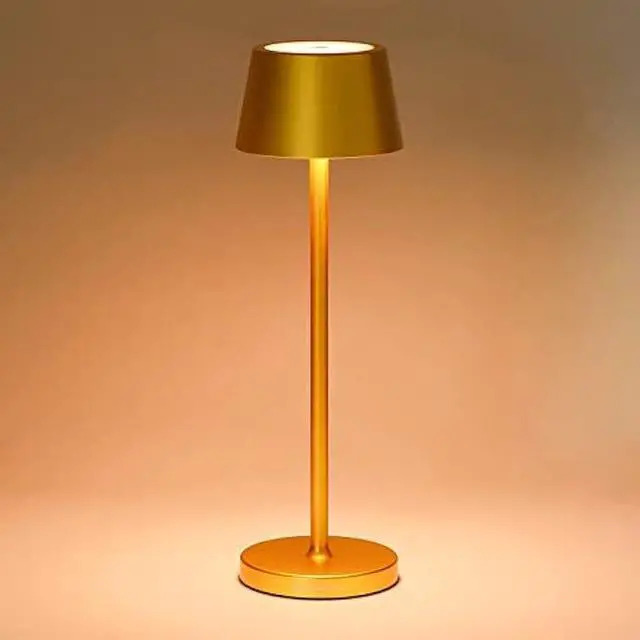 Alt view image 2 of 5 - Rechargeable Table Lamp Set of 2,with Touch Dimming and IP54 Waterproof Function Desk Lamp,Suitable for Indoor and Patio Lighting Gold 2 Pcs