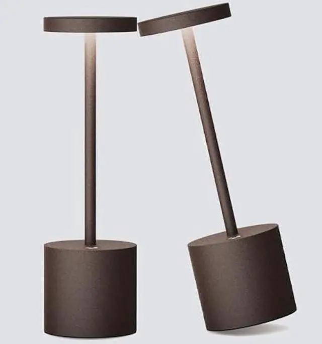 Main image of 2Pack Cordless Table Lamp, Rechargeable LED Battery 5000mAh Metal USB Portable Powered Desk Lamp, 3 Levels Brightness Light for Restaurants Outdoor (2pack 10.25in ferrugino)