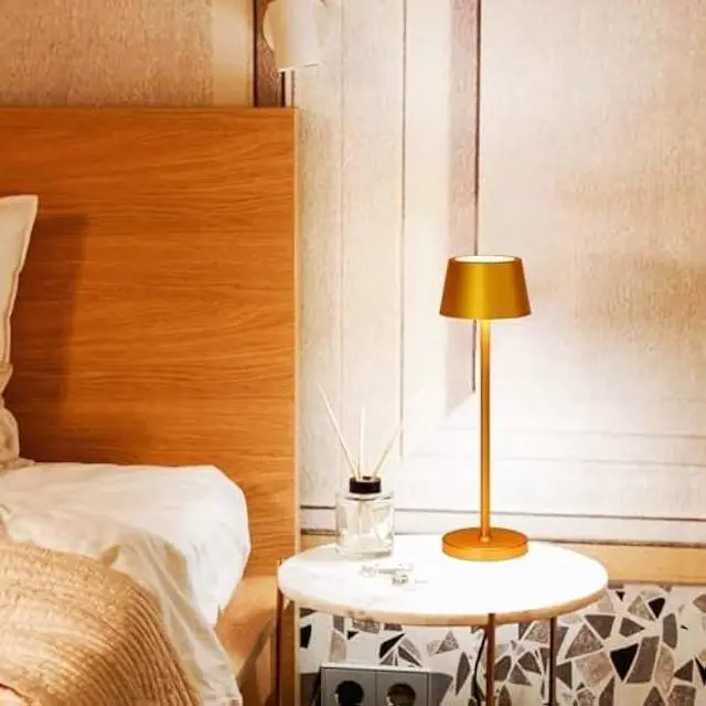 Alt view image 4 of 5 - Rechargeable Table Lamp Set of 2,with Touch Dimming and IP54 Waterproof Function Desk Lamp,Suitable for Indoor and Patio Lighting Gold 2 Pcs