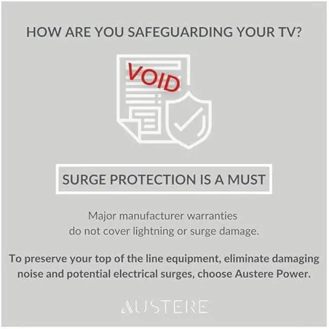Alt view image 2 of 5 - Austere V Series, Wall Power 4 Outlet Surge Protector, 3000 Joules, EMI/RFI Filtering, 1 USB-C 20W Fast Charger, 1 USB-C 2.4 amps, 1 USB-A 2.4 amps, Overcurrent Protection, 5 Year Component Guarantee