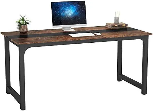 Main image of Tribesigns Modern Computer Desk, 70.8 x 31.5 inch Large Office Desk Computer Table Study Writing Desk Workstation for Home Office, Rustic/Black