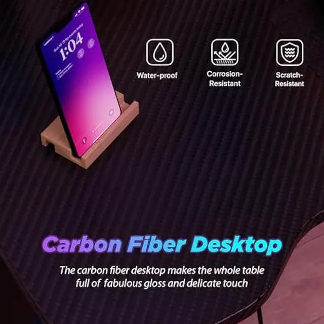 Alt view image 4 of 5 - FDW 47 Inch Computer Desk Gaming Desk Writing Desk Office Desk Student PC Desk Extra Large Modern Ergonomic Racing Style Table Workstation for Adult Teens,Black