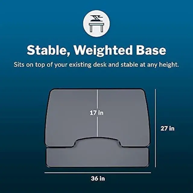 Alt view image 2 of 6 - Vari - VariDesk Essential 36 - Two-Tier Standing Desk Converter for Monitor & Accessories - Height Adjustable Sit Stand Desk - Fully Assembled Monitor Riser for Home Office - 36 Wide, Black