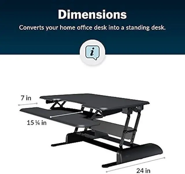 Alt view image 6 of 6 - Vari - VariDesk Essential 36 - Two-Tier Standing Desk Converter for Monitor & Accessories - Height Adjustable Sit Stand Desk - Fully Assembled Monitor Riser for Home Office - 36 Wide, Black