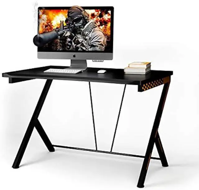 Alt view image 4 of 6 - Tangkula 46 Gaming Desk PC Computer Desk, Home Office Study Writing Table for Small Space, Black Gamer Workstation