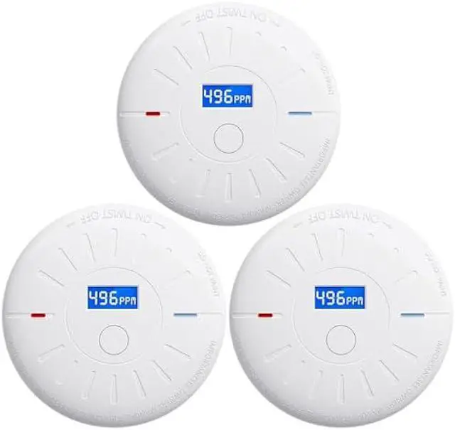 Main image of 3 Pack 10 Year Battery Operated Smoke Detector and Carbon Monoxide Detector, Travel Portable Photoelectric Fire Co Alarm for Home, Kitchen