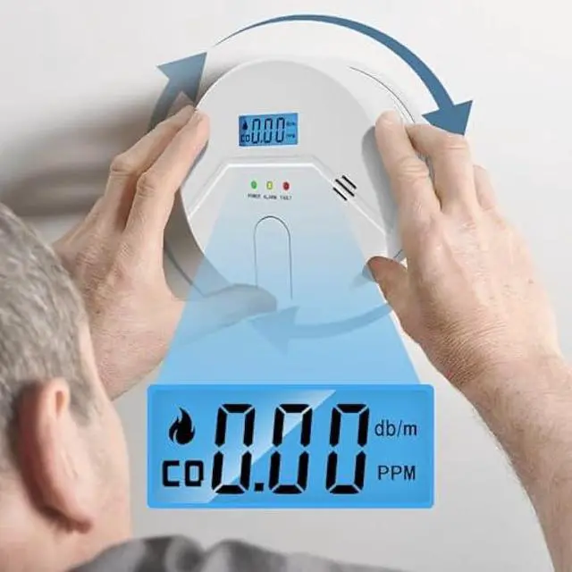 Alt view image 2 of 6 - 2Packs, Smoke and Carbon Monoxide Detector, LCD Digital Display, 2 in 1 Technology, Easy to Use, 85db Alarm, for Home and Kitchen