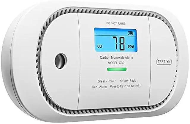 Alt view image 4 of 5 - X-Sense Carbon Monoxide Detector Alarm with Digital LCD Display, Replaceable Battery CO Alarm Detector with Peak Value Memory, XC01-R