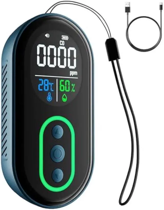 Main image of DS-399 Carbon Monoxide Detector, 168HR Standby, Rechargeable 3-in-1 Portable CO Detector with Audible & Visual Alerts for Travel & Camping, CO Meter for Home, Car & Tent - Dark Blue