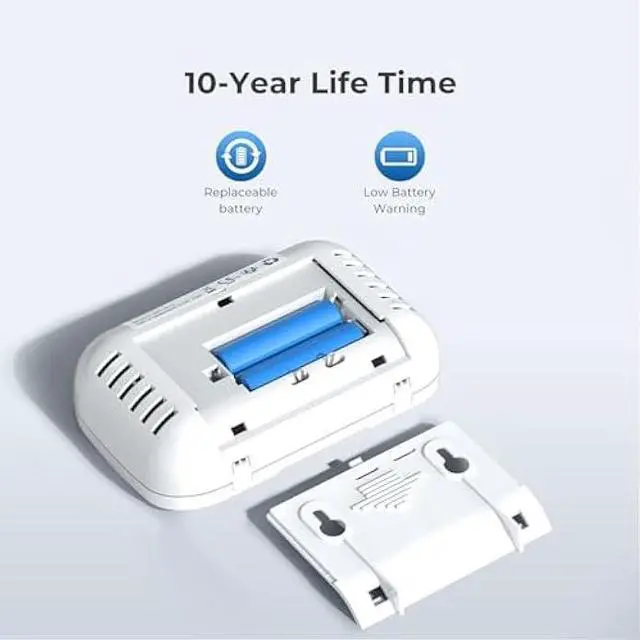 Alt view image 4 of 5 - Siterwell Carbon Monoxide Detectors, 10 Year Product Life CO Detector with LCD Digital Display and Sound Warning, ETL Listed, Carbon Monoxide Detectors Battery Operated for Home School Office, 1-Pack