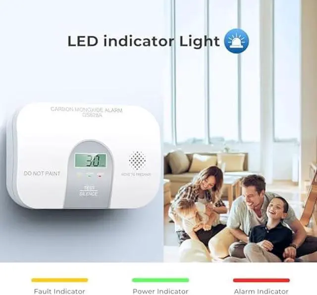 Alt view image 5 of 5 - Siterwell Carbon Monoxide Detectors, 10 Year Product Life CO Detector with LCD Digital Display and Sound Warning, ETL Listed, Carbon Monoxide Detectors Battery Operated for Home School Office, 1-Pack