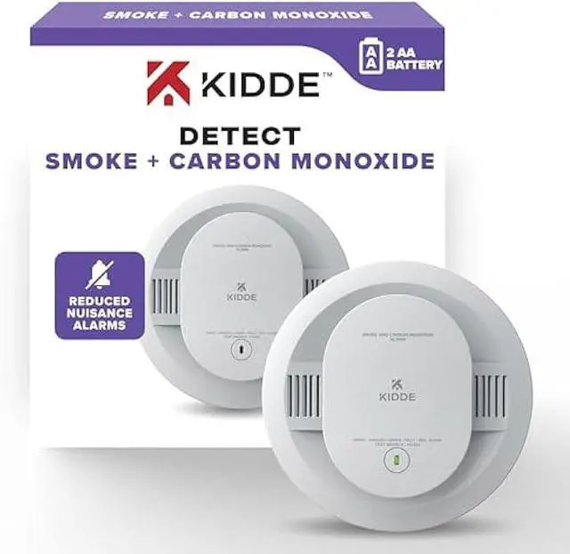 Main image of Kidde Smoke & Carbon Monoxide Detector, AA Battery Powered, LED Warning Light Indicators, 30CUDR