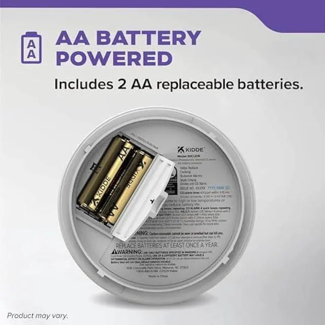 Alt view image 4 of 5 - Kidde Smoke & Carbon Monoxide Detector, AA Battery Powered, LED Warning Light Indicators, 30CUDR