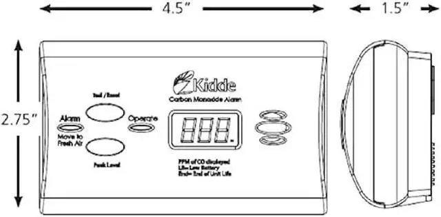 Alt view image 2 of 5 - Kidde Ultra-Sensitive Carbon Monoxide Detector for Pets, Health, or Medical Conditions, Battery Powered with Digital Display, UNIT
