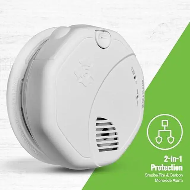 Alt view image 3 of 5 - First Alert Combination Smoke & Carbon Monoxide Alarm, Battery Operated Detector with Test & Silence Button, SMCO100, 1-Pack,White