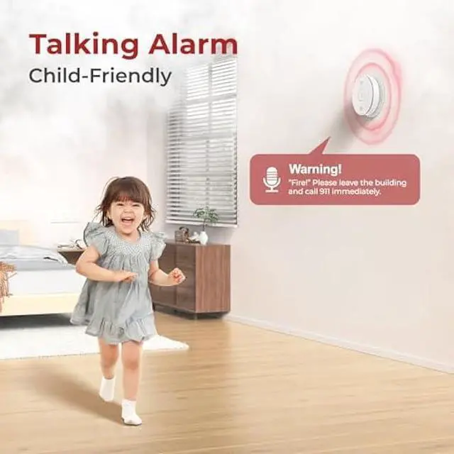 Alt view image 3 of 6 - Hardwired Interconnected Smoke and Carbon Monoxide Detector Combo, 2 in 1 Smoke and CO Detector with 2 AA Batteries Back Up, AC Smoke and CO Alarm, Voice Alert, Self-Check, 3 Pack