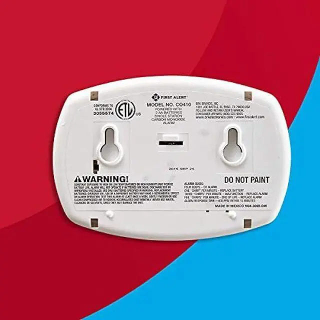 Alt view image 5 of 6 - First Alert Carbon Monoxide Detector Alarm|No Outlet Required with Digital Display and Peak Memory, Battery Operated, CO410 , White
