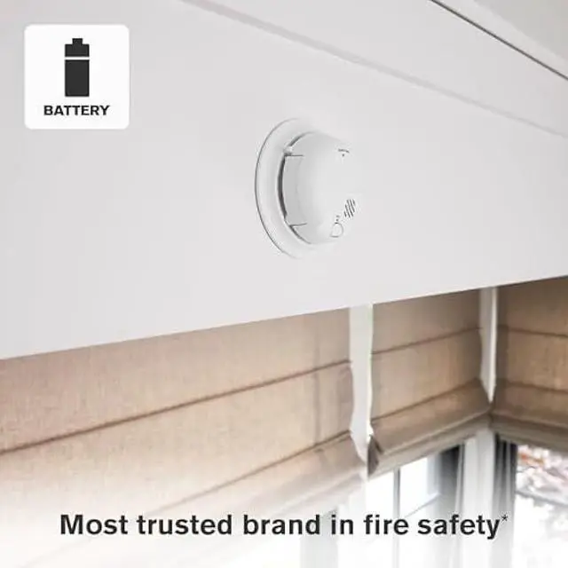 Alt view image 4 of 6 - First Alert Smoke Alarm, Battery-Operated Detector with Test & Silence Button, SMI100, 1-Pack