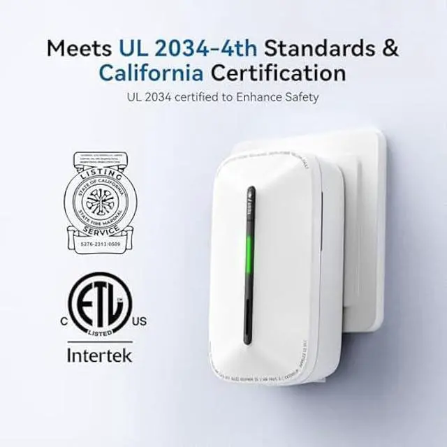 Alt view image 3 of 5 - SITERWELL Plug in Carbon Monoxide Detector 10 Year Battery, CO Alarm Detector with Electrochemical Sensor and Sound Warning, AC Powered Portable Carbon Monoxide Detector for Home Office Travel,4-Pack