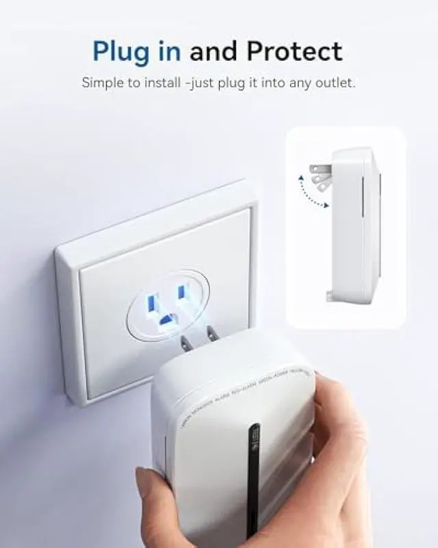 Alt view image 4 of 5 - SITERWELL Plug in Carbon Monoxide Detector 10 Year Battery, CO Alarm Detector with Electrochemical Sensor and Sound Warning, AC Powered Portable Carbon Monoxide Detector for Home Office Travel,4-Pack