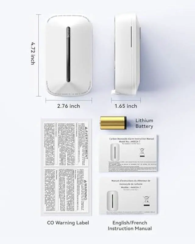 Alt view image 2 of 5 - SITERWELL Plug in Carbon Monoxide Detector 10 Year Battery, CO Alarm Detector with Electrochemical Sensor and Sound Warning, AC Powered Portable Carbon Monoxide Detector for Home Office Travel,4-Pack
