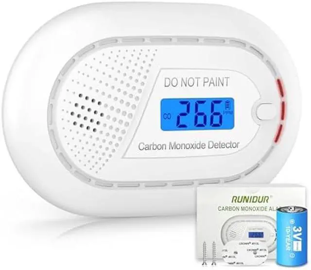 Main image of Carbon Monoxide Detectors with 10-Year Battery, Digital LCD Display, LED Flashing Signal Lights Portable CO Monitor Alarm for Travel, RV, Home, and Depot (1 Pack)