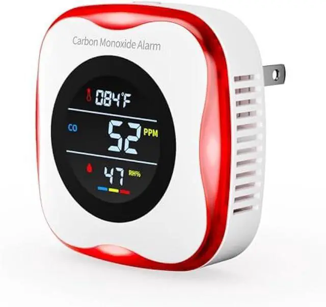 Main image of Carbon Monoxide Detectors Plug in, 3-in-1 Portable CO Detector with Temperature & Humidity Display for Home, Hotel, RV & Travel