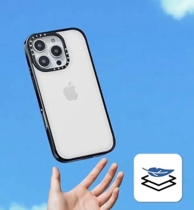 Alt view image 3 of 5 - CASETIFY Compact Case for iPhone 14 Plus [Lightweight / 4 ft. 2X Military Grade Drop Protection/Slim] - Pine Forest - Clear Black