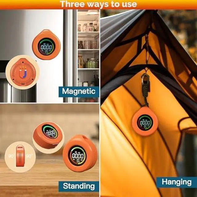 Alt view image 4 of 5 - MOES Portable Carbon Monoxide Detectors, Travel CO Monitors with Convenient Type-C Charging & 120-Hr Battery - Compact, Magnetic for Proactive Campers, RV Life & Tents