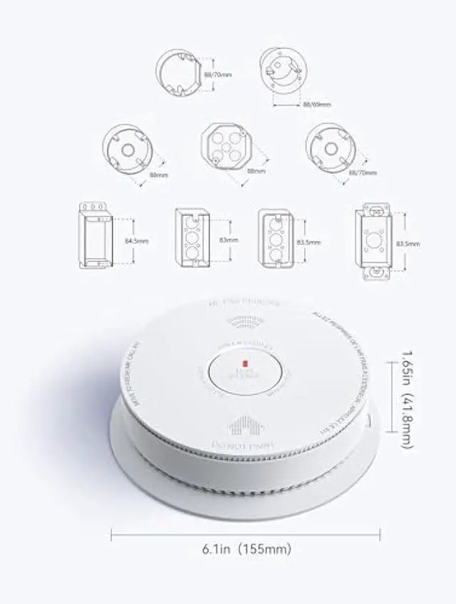 Alt view image 2 of 6 - SITERWELL Hardwired Smoke Detector Carbon Monoxide Detector 10 Year Battery, Meets UL217-9th Standards, Interconnected Smoke and Carbon Monoxide Detector Combo with Bilingual Voice Alerts, 1 Pack
