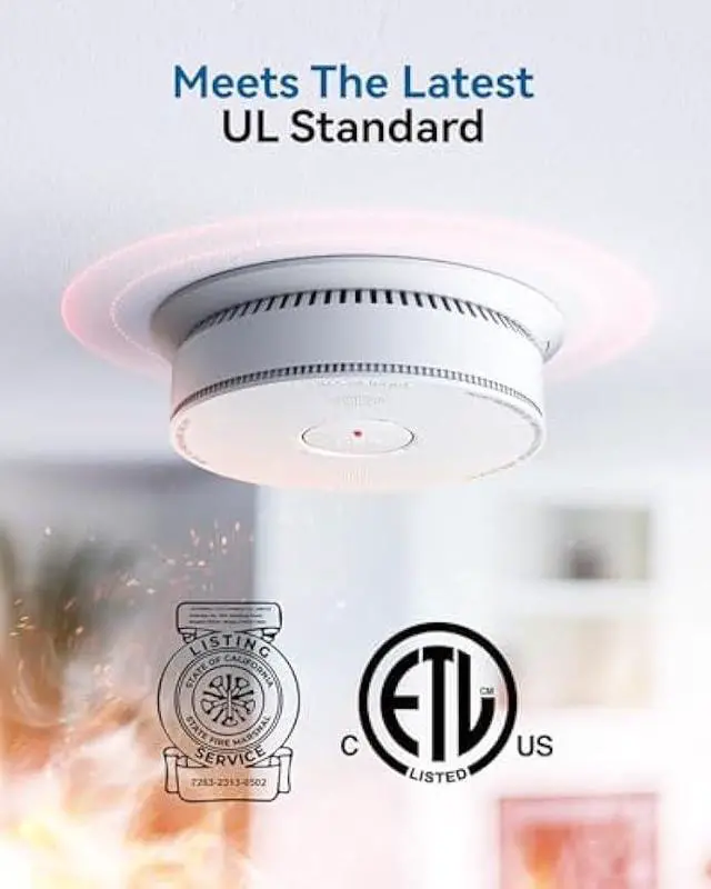 Alt view image 3 of 6 - SITERWELL Hardwired Smoke Detector Carbon Monoxide Detector 10 Year Battery, Meets UL217-9th Standards, Interconnected Smoke and Carbon Monoxide Detector Combo with Bilingual Voice Alerts, 1 Pack