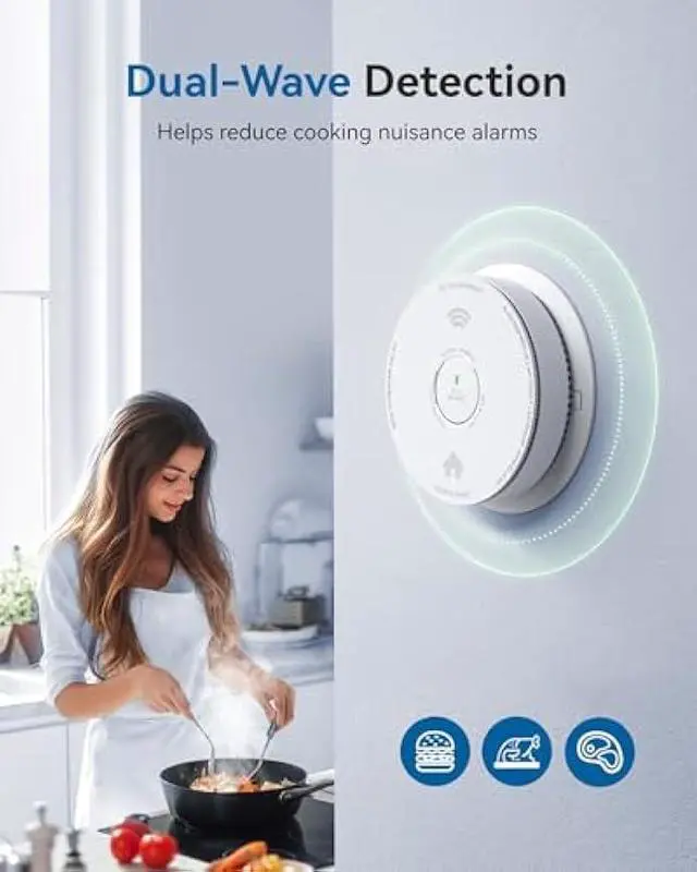 Alt view image 5 of 6 - SITERWELL Hardwired Smoke Detector Carbon Monoxide Detector 10 Year Battery, Meets UL217-9th Standards, Interconnected Smoke and Carbon Monoxide Detector Combo with Bilingual Voice Alerts, 1 Pack