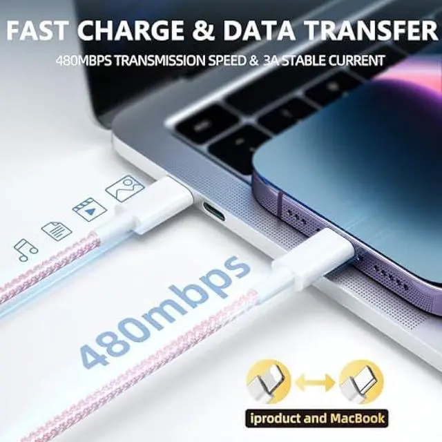 Alt view image 4 of 6 - Phone Charger Fast Charging, 4 Pack 20W USB C Wall Charger Block with 6FT Charging Cable Type C Fast Charge Block Compatible with Phone 14/14 Pro Max/13/13 Pro/12/12 Pro/11/11 Pro/XS, Pad and More